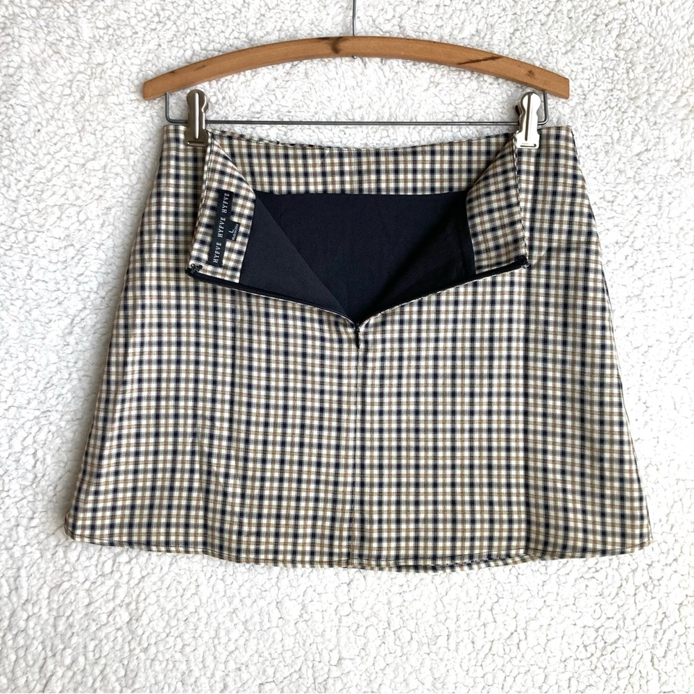 Hyfve Plaid Mini Skirt with side slit, Sz L - Picture 13 of 14